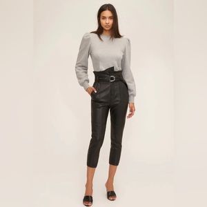 Marissa Webb ANNISTON LEATHER PANT IN BLACK